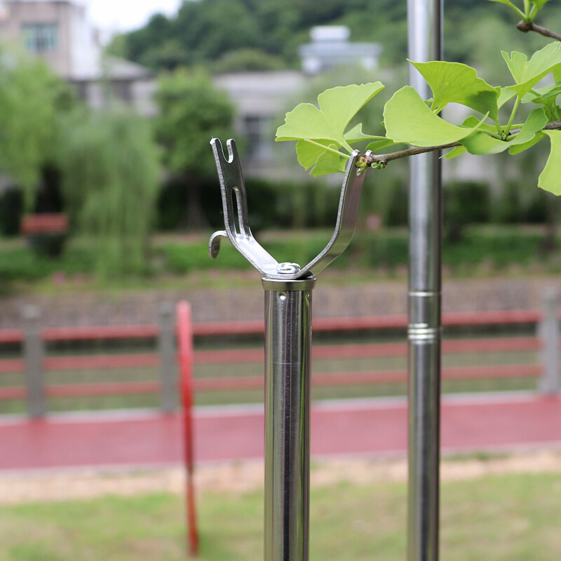撑衣杆不锈钢头直杆取衣叉杆叉挑衣杆金属衣棍撑杆家用阳台挂衣杆