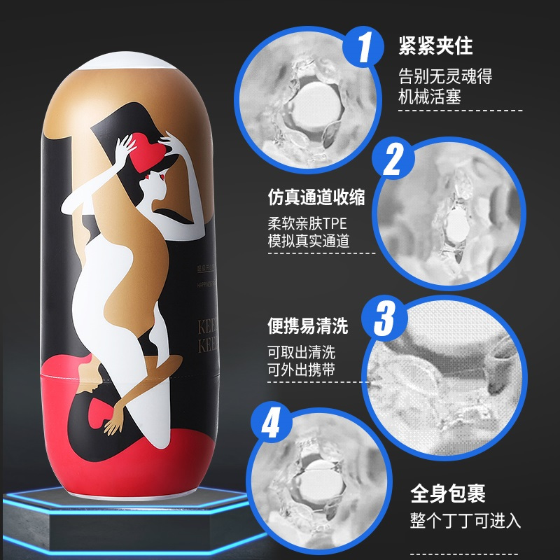 RoseLEX 双叠透明手动飞机杯双头贯通训练器阴茎锻炼倒模名器男性自慰器情趣小玩具成人用品高清大图