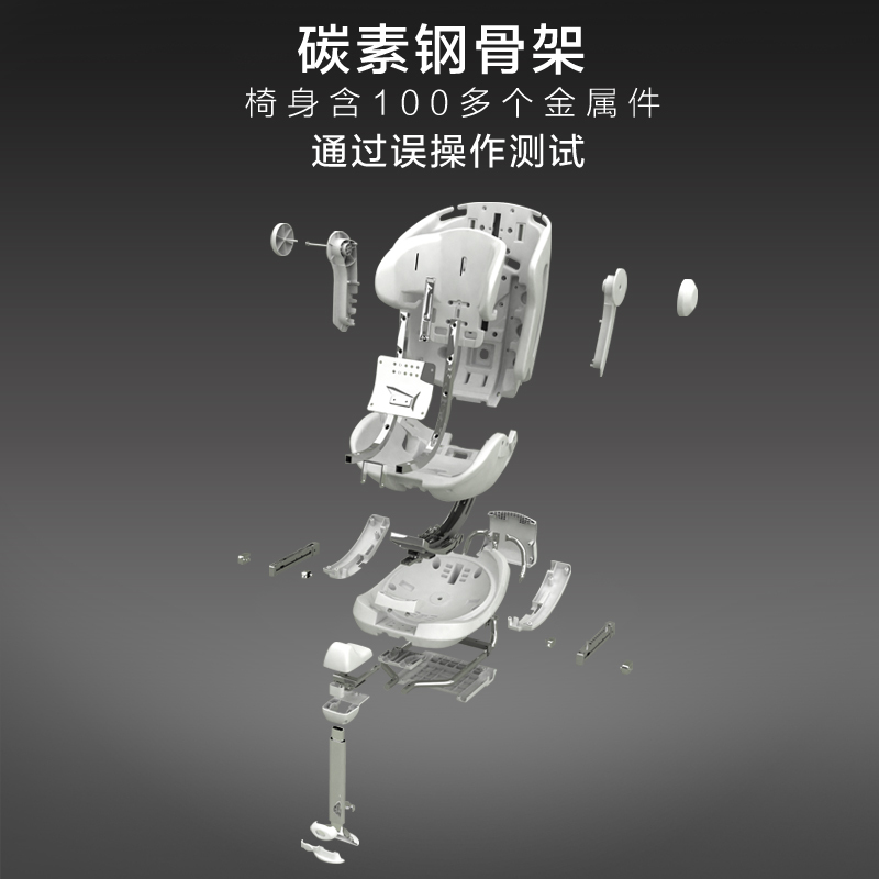 innokids儿童安全座椅汽车用0-4岁-12岁婴儿宝宝360度旋转坐躺isofix接口带支撑腿 魔力灰