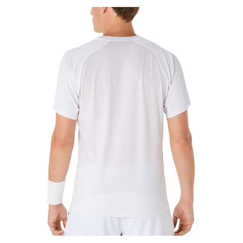 亚瑟士(ASICS)男士运动速干透气网球T恤白色比赛训练短袖网球服图片