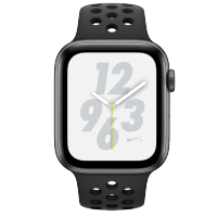 Apple Watch Series4 智能手表 GPS款 44毫米深空灰色铝金属表壳搭配煤黑配黑色 Nike 运动表带