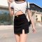 高腰侧开叉牛仔半身裙女夏季2022新款显瘦a字辣妹包臀弹力短裙子莎丞