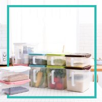 趣涉家居 冰箱收纳盒抽屉式鸡蛋盒食品冷冻盒厨房收纳盒保鲜塑料储物盒大号通用简约保鲜盒家用生活日用