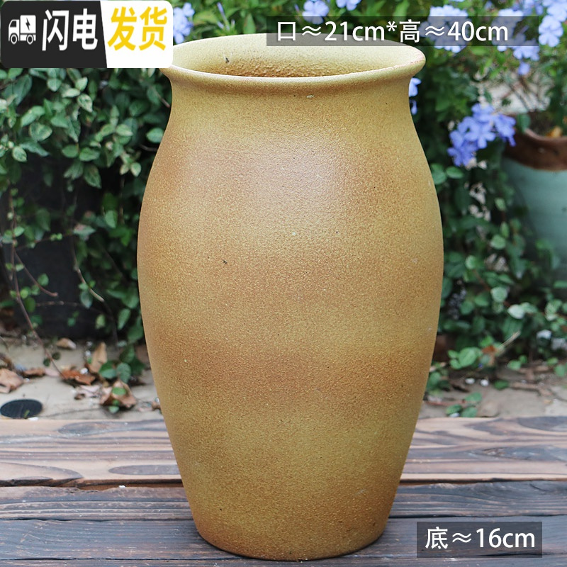 三维工匠特大陶罐花盆陶瓷大号土陶罐法师盆大口径多肉花盆高筒老桩盆 L-10 如图花盆容器高清大图