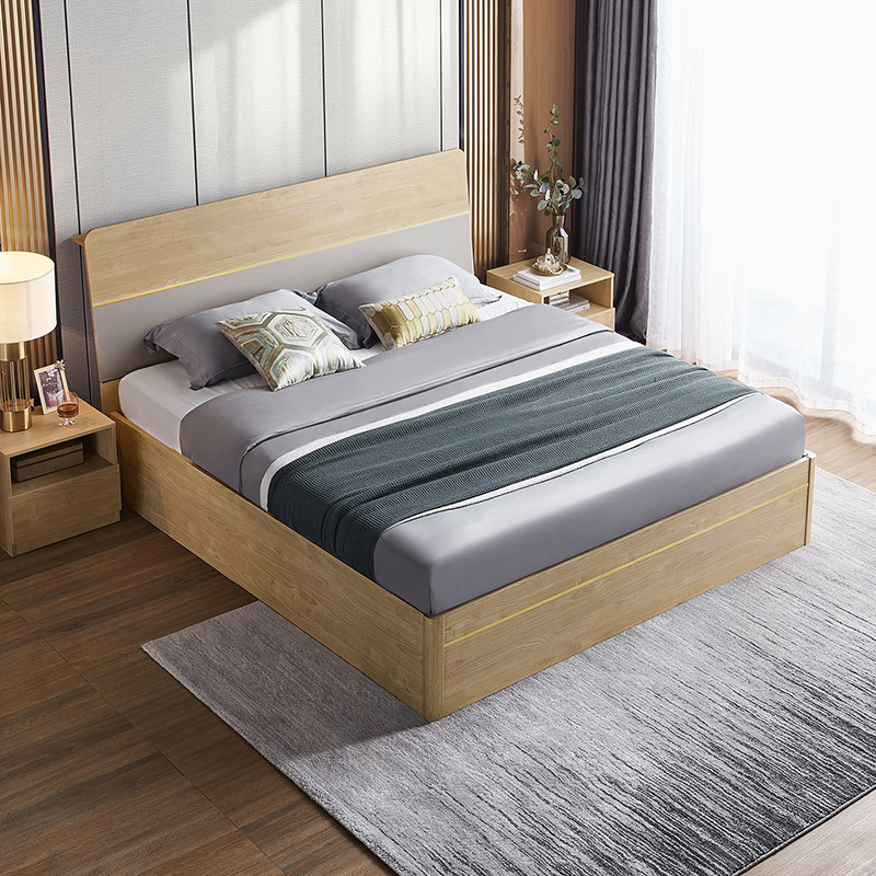 林氏家居简约北欧主卧板式床双人实木脚18米15m小户型落地dv6a