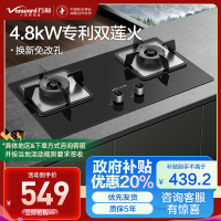 万和 一级能效 [蓝莲花]燃气灶4.8kW大火力玻璃嵌入式台式两用灶具 易清洁灶具JZY-B9L50(液化气)