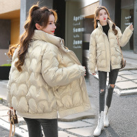 羽绒棉衣女2021冬装新款女式韩版面包服立领棉袄小香风外套女棉服 L 卡其色