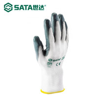 世达(SATA) FS0403 丁腈手套(掌浸)防护防滑耐磨劳动劳保工作手套9英寸 12副/袋 定制1件