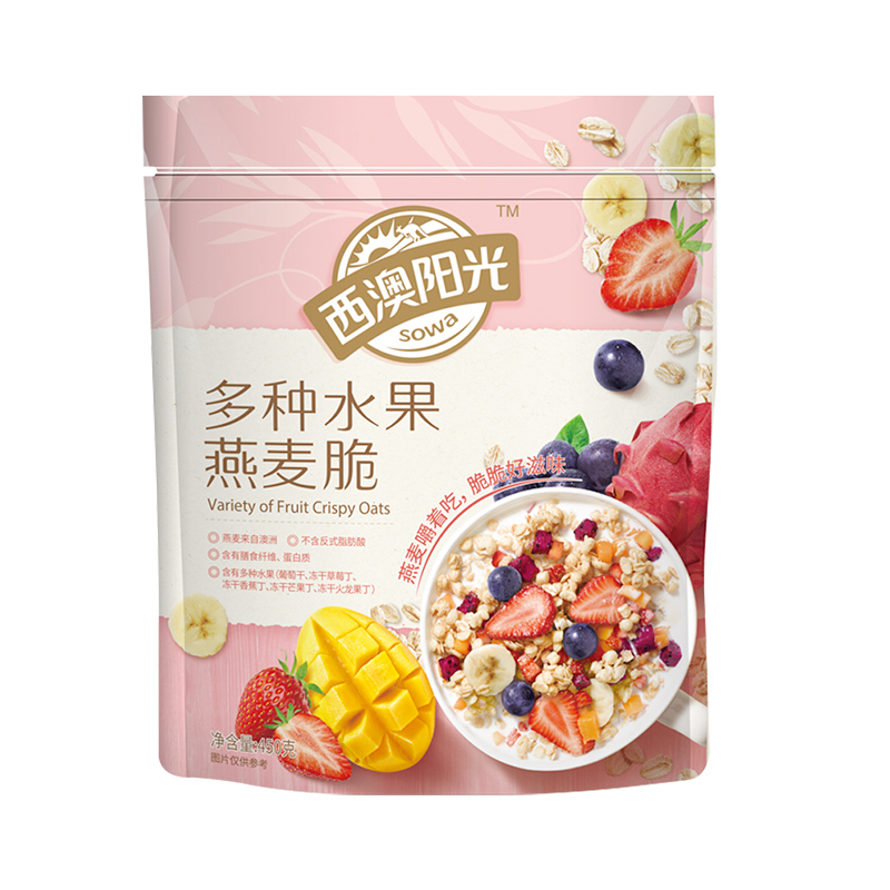 西麦水果坚果燕麦脆450g/袋酸奶燕麦片干吃即食懒人代餐健身泡酸奶牛奶营养早餐搭配 多种水果燕麦脆*1袋