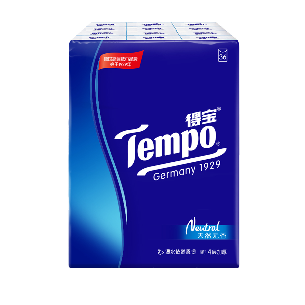 Tempo/得宝 手帕纸 迷你4层*36包(天然无味) 纸手帕餐巾纸小包纸巾(新老包装交替发货)高清大图