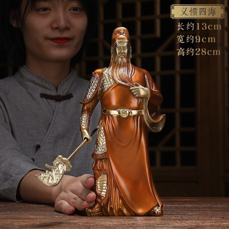 美帮汇铜关公摆件关羽关二爷武像办公室店铺开业供奉神像高清大图