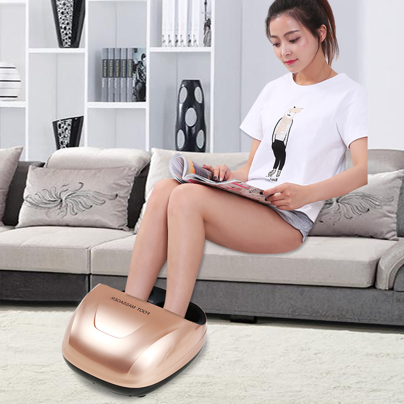朗康LK-8808 足疗机按摩器 多功能脚底足底足部 腿部按摩器 智能温热辅助按摩仪 3D气囊加热按摩足疗机 金色