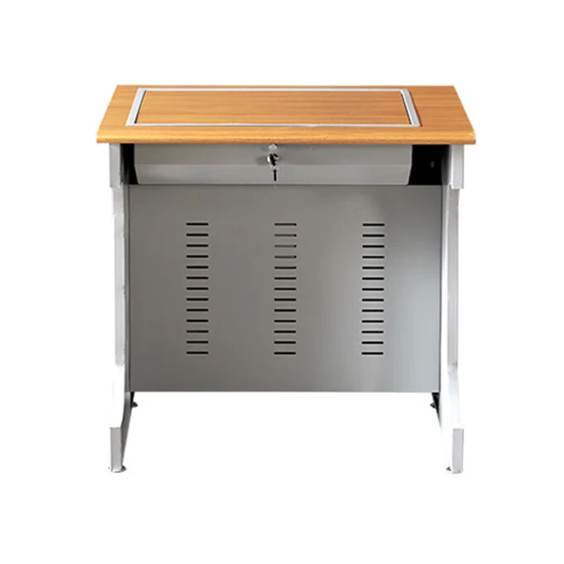 鑫金虎(XIN JIN HU)学校教室学生多媒体课桌单人位翻转电脑桌隐藏显示器会议桌培训桌高清大图