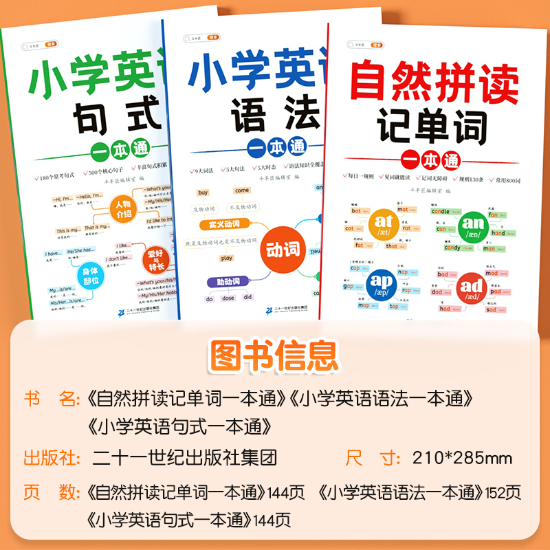 英语 [正版]小学英语语法一本通 小学英语语法知识大全时态句法零基础入门英语语法全解专项训练