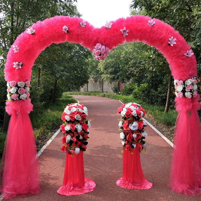 升降路引一个价位 心形|婚庆花门雪纱绢花拱门花门幸福门道具婚礼店庆