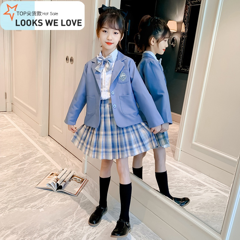 七色王国儿童装十岁春装连衣裙7女孩打底裙9jk裙10女童套装长袖小学生