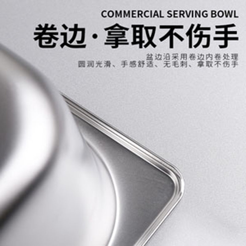 顺心优 不锈钢份数盆1/1 530*320*100mm/个高清大图