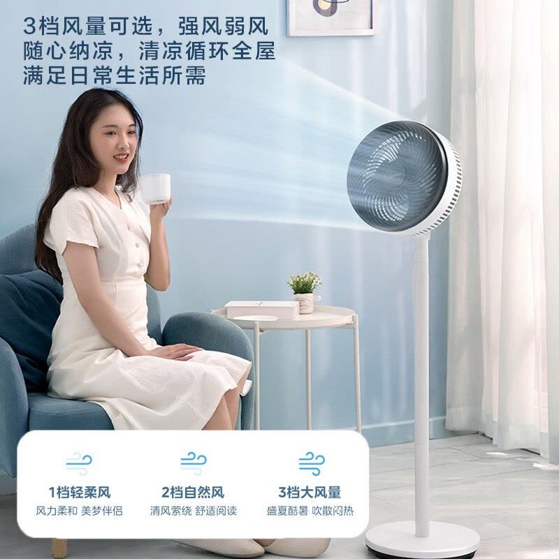 美的(Midea)循环扇家用落地扇升级加高可拼接电风扇台式小风扇轻音节能摇头扇桌面小型台扇宿舍电扇换气扇FGA24UXC图片
