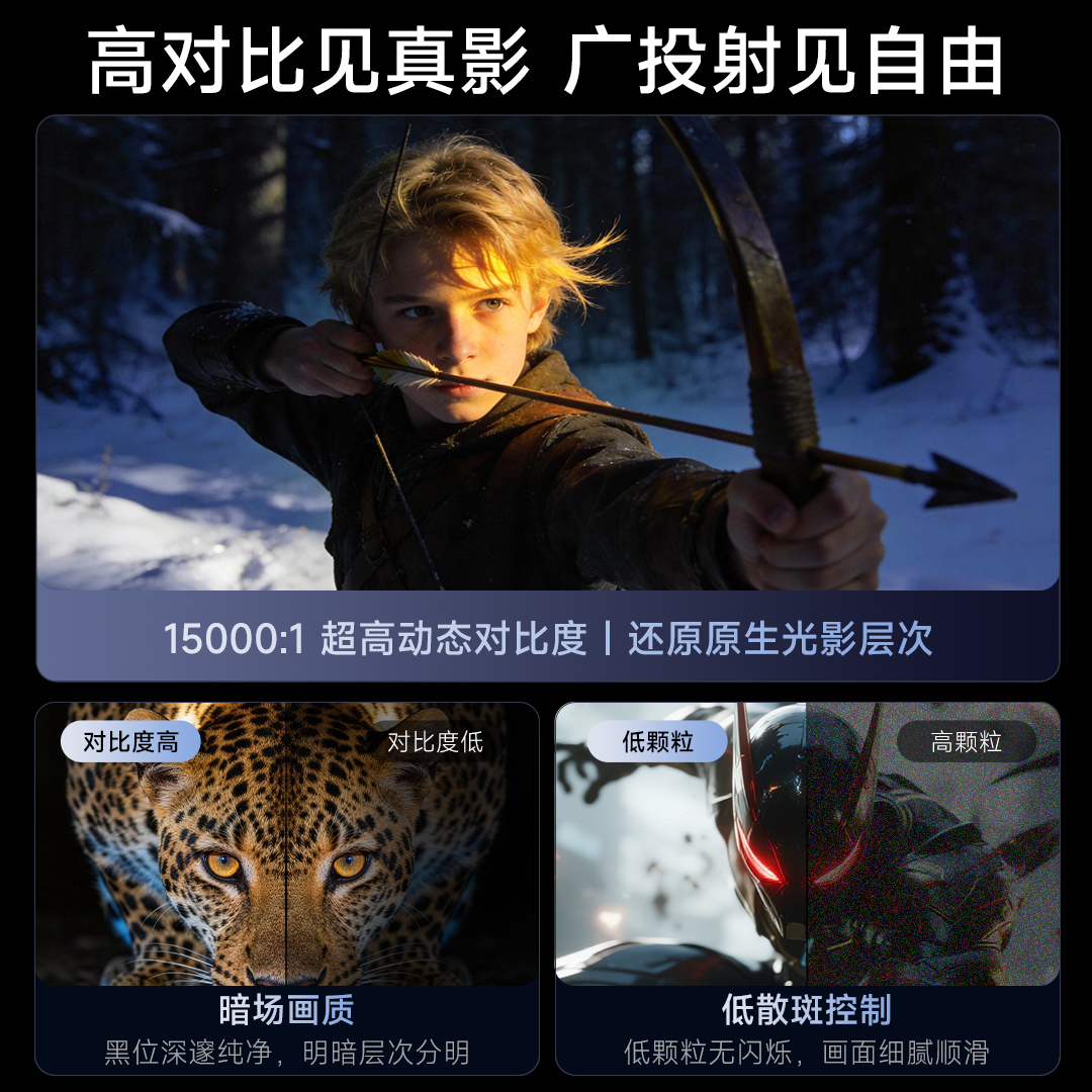 PT-P31C 4K三色激光变焦家用投影仪 超高清智能影院卧室客厅高亮投影机(3600CVIA 杜比视界)高清大图