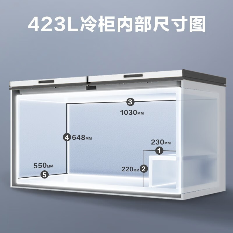美的(Midea)423升大容量家用冰柜大冷柜冷藏冷冻转换卧式冰箱 BD/BC-423DKEM(E)国补以旧换新