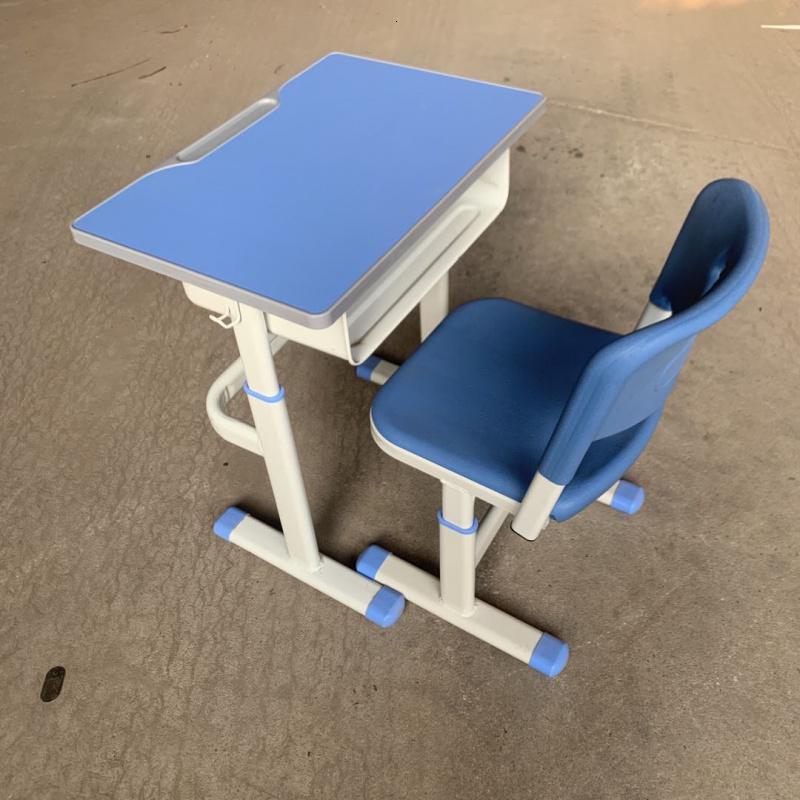 学生书桌学校机构学生课桌椅辅导班培训班桌椅学习桌定制 蓝色豪华升降款