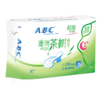 ABC夜用卫生巾 纤薄网感棉柔280mm*8片 (含澳洲茶树精华)N82