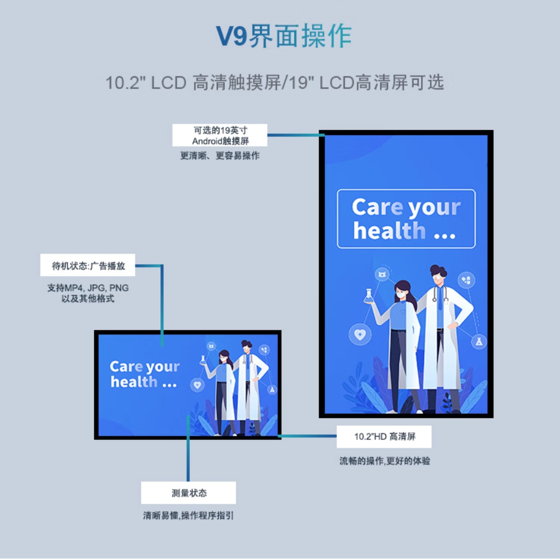 乐佳利康一站式健康体检一体机语音自助打印乐佳HW-V9G身高体重测量仪 HW-V9G型 智能健康体检一体机高清大图