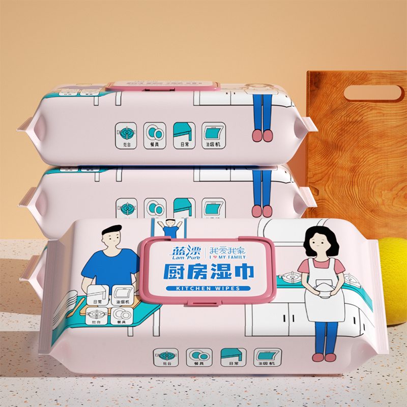 蓝漂 LP-27165厨房湿巾40片*3包高清大图