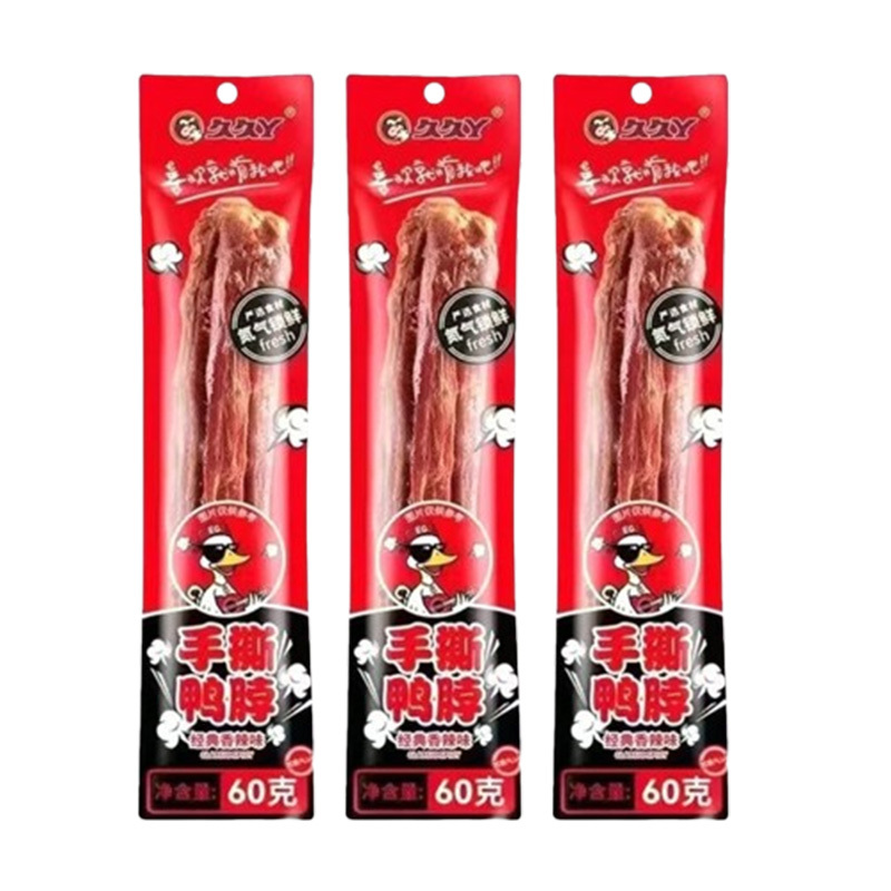 久久丫手撕鸭脖香辣味60g*3肉量饱满辣香浓郁不烧心久吃不腻