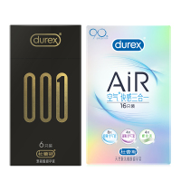 杜蕾斯（Durex） 聚氨酯避孕套 001系列 6只装+AiR空气快感16只 超薄款安全套套 男用成人情趣计生用品byt