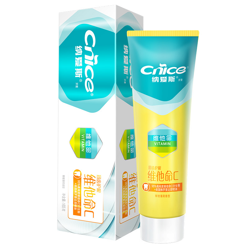纳爱斯 专效护龈牙膏套组(自然盐白120g+清新鲜果120g+钻闪白120g+维他命C165g+赠牙刷*2)防蛀护龈靓白