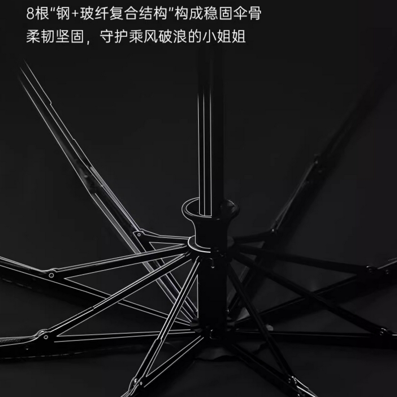 天堂伞全自动折叠便携黑胶防晒防紫外线遮太阳伞晴雨伞两用男女士(30730-奶酪色)