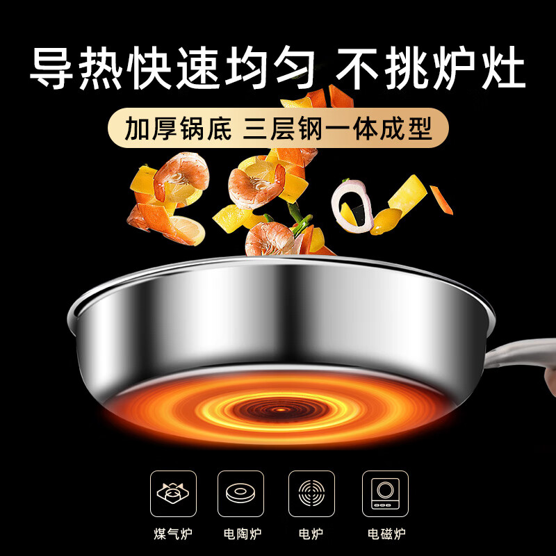 贝伦斯24cm企鹅三层钢煎锅高清大图