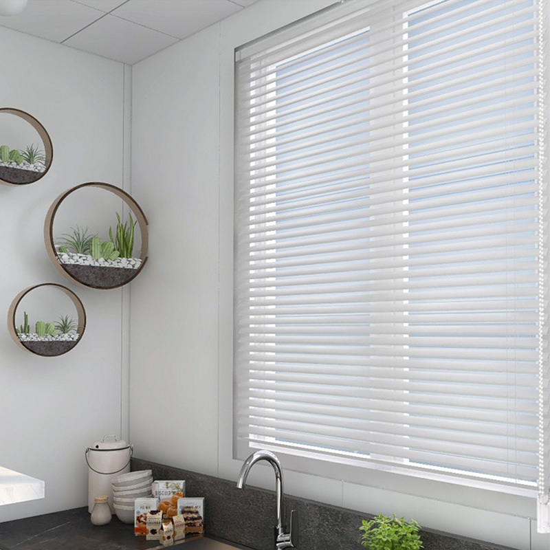 京城派免打孔百叶窗帘卷帘卫生间家用办公室遮光防水手拉升降窗户遮挡