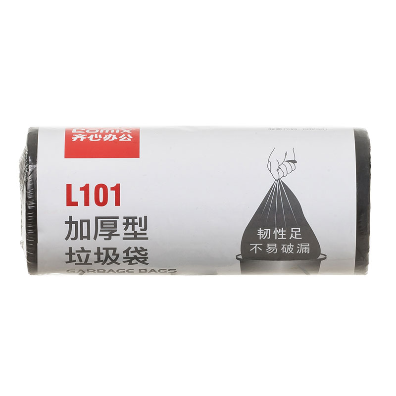 齐心L101 加厚垃圾袋30个装45*50cm 黑高清大图