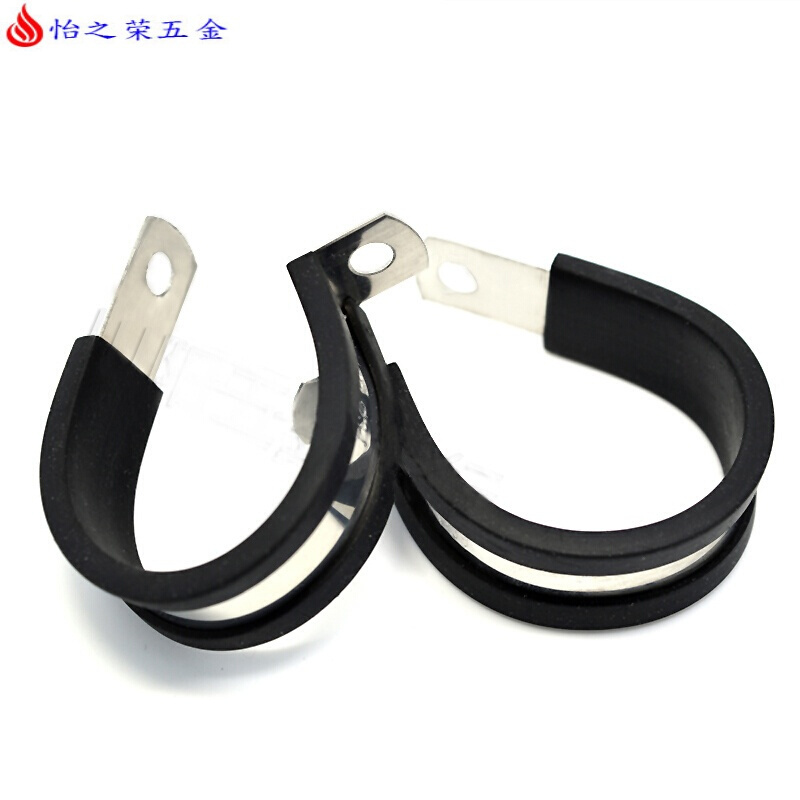 304不锈钢连胶条喉箍 连胶条卡箍 304不锈钢喉箍 R型管夹 直径34mm