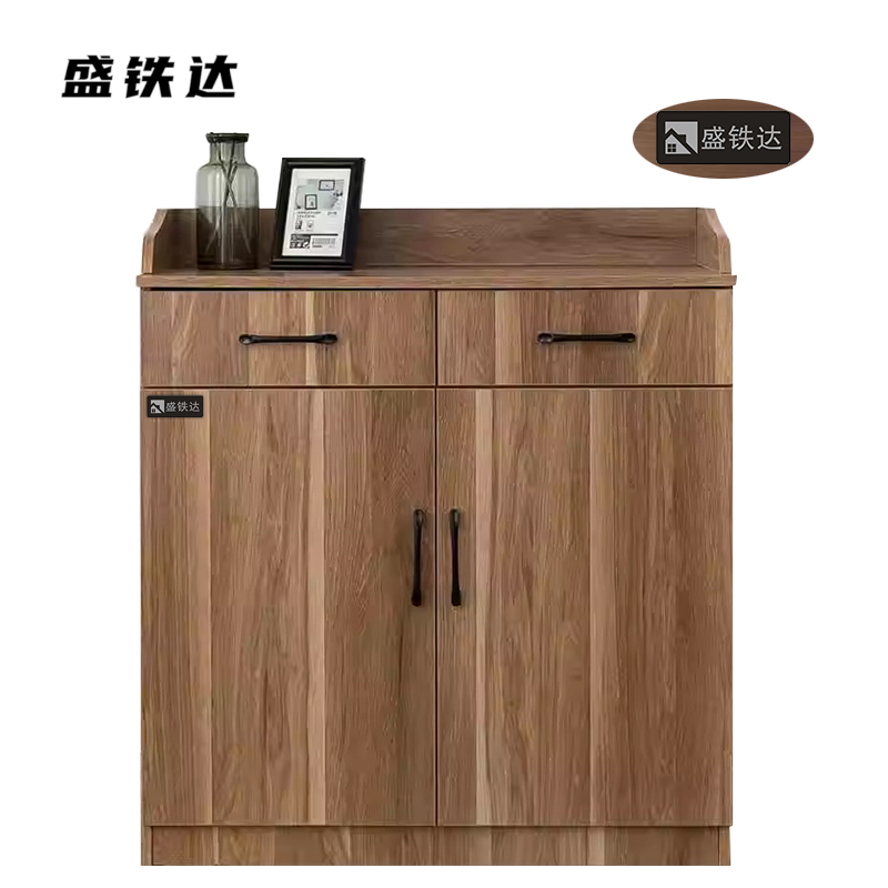 盛铁达 胡桃色矮柜双门800*400*800mm STD-XXKG28 张