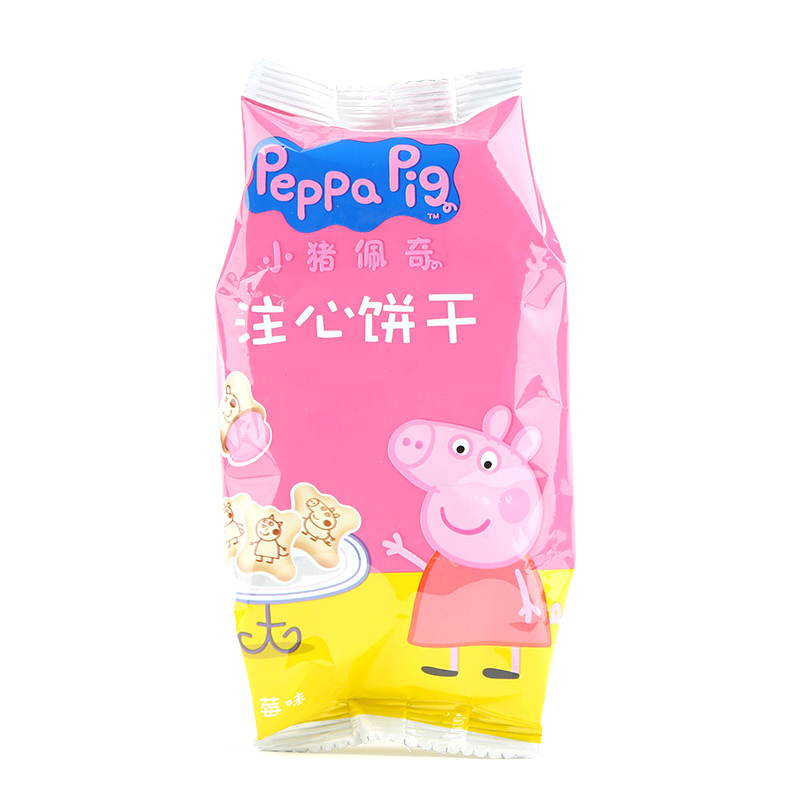 小猪佩奇PeppaPig草莓味注心饼干40克 盒装宝宝零食