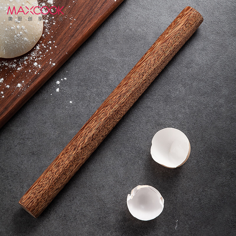 美厨(maxcook)鸡翅木擀面杖 原木实木饺子皮擀皮杖水饺棒(大号) 家用包饺子烘焙工具无漆无蜡MCPJ388