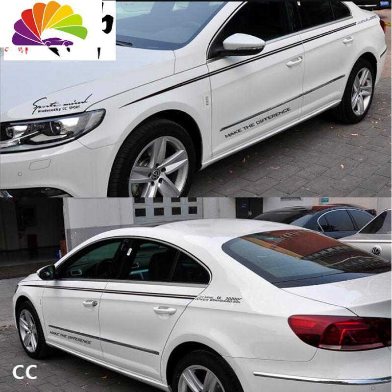 舒适主义大众cc腰线捷达宝来朗行速腾迈腾朗逸改装汽车身腰线拉花全车