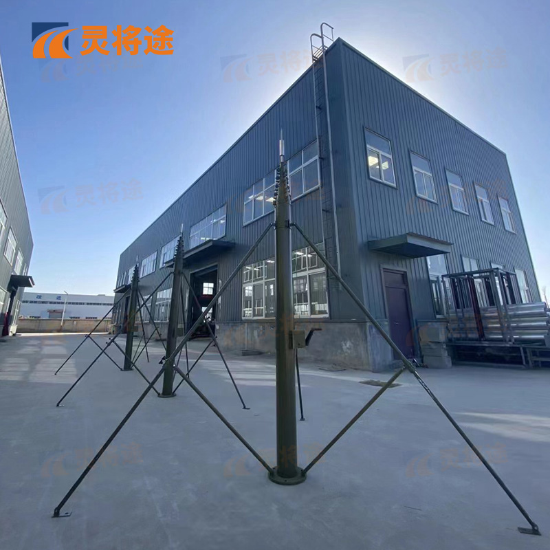 灵将途 可车载移动快装式 18米手动升降杆避雷针含三脚支架LJT-A356-SD18A高清大图