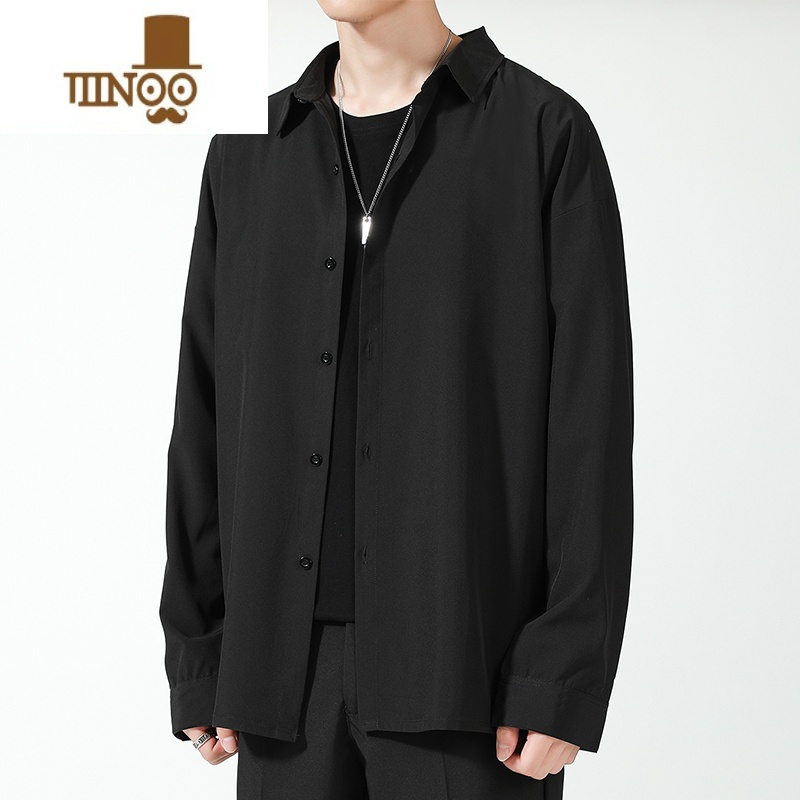 YANXU黑色外套男士2023新款男生痞帅高端上衣服工装潮牌休闲夹上高清大图