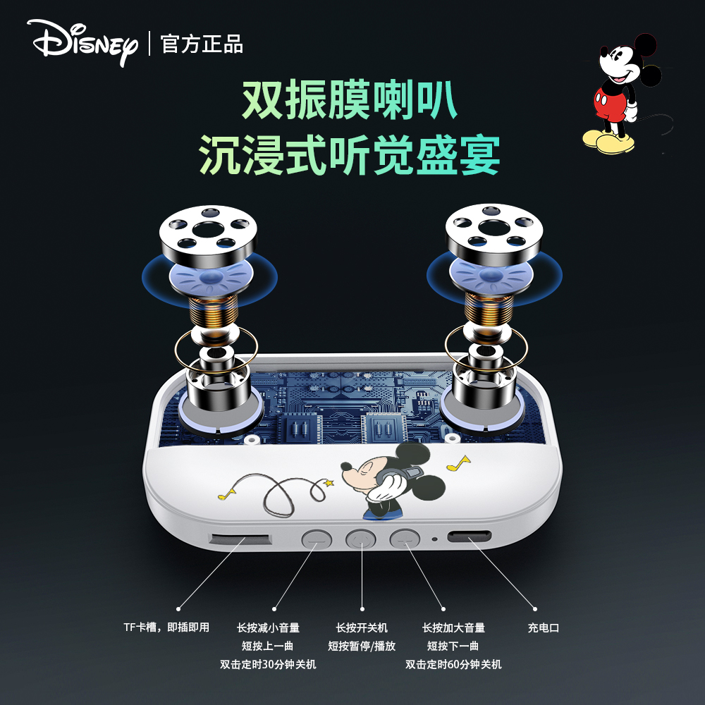 迪士尼(DISNEY) CE-829V骨感小音响低音炮智能无线蓝牙小音箱便携迷你户外高清大图