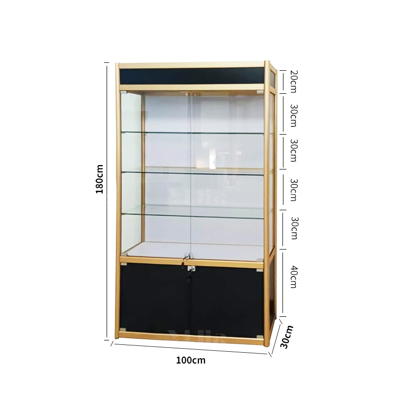 翌嘉YJ4123113 玻璃展柜奖牌奖杯展示柜展架模型产品陈列柜 1000*300*1800高清大图