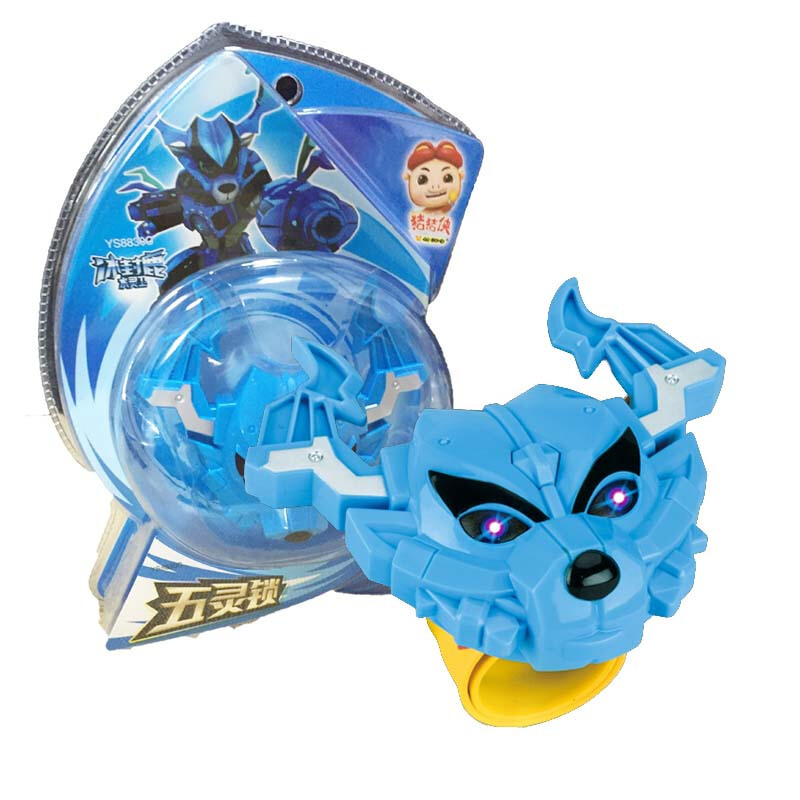 变身器手表声光武林锁铁拳虎五合一合体五8830c冰封鹿送文具积木面具