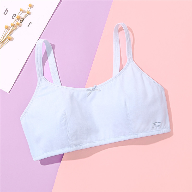 猫人秋季抗菌防凸点小背心发育期少女文胸女童内衣吊带抹胸视频