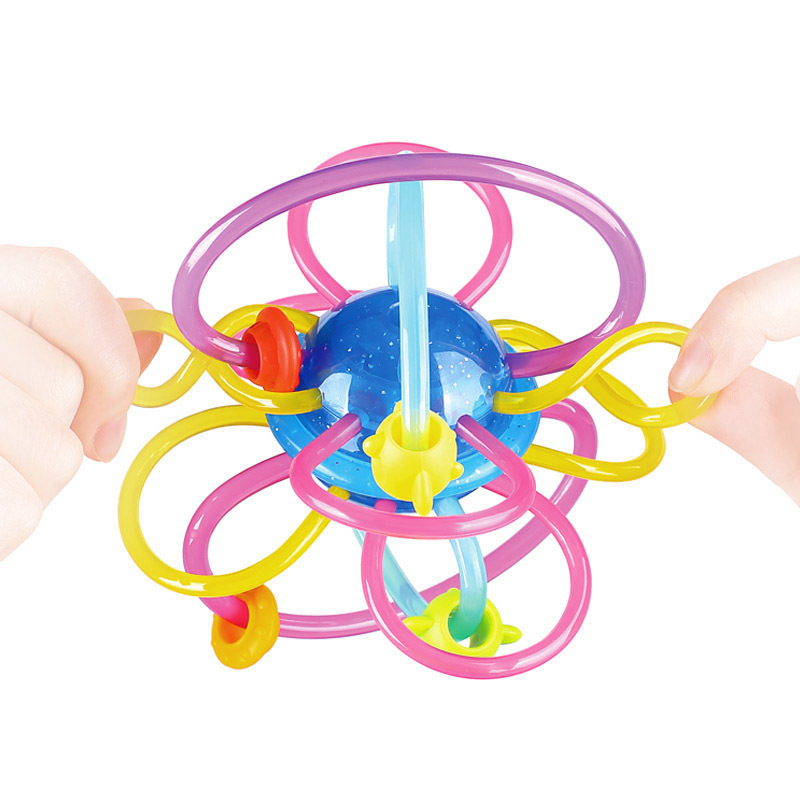 汇乐玩具(HUILE TOYS)星河牙胶球 619A 牙胶哈顿球摇铃抓握玩具婴儿宝宝手抓球磨牙