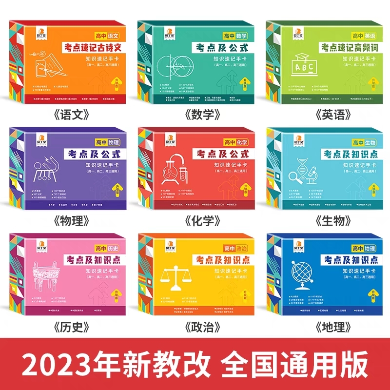 高中[化学]通用版 高中通用 [正版]贝丁兔高中数理化考试重点及公式知识速记手卡语文数学英语物理化学生物政治历史地理卡片高清大图