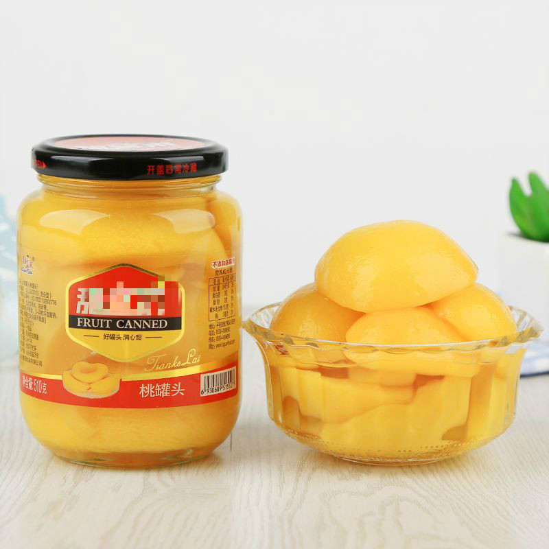 罐头大瓶装新鲜水果罐头玻璃瓶包装罐头整箱黄桃罐头4罐