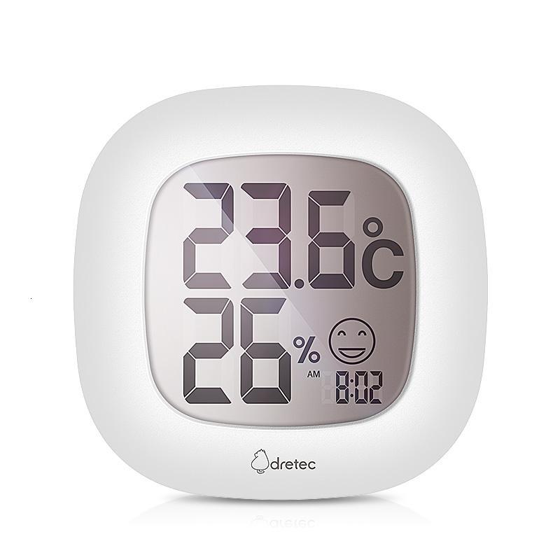 dretec日本电子精准家用温湿度计室内高精度婴儿房温度计白色